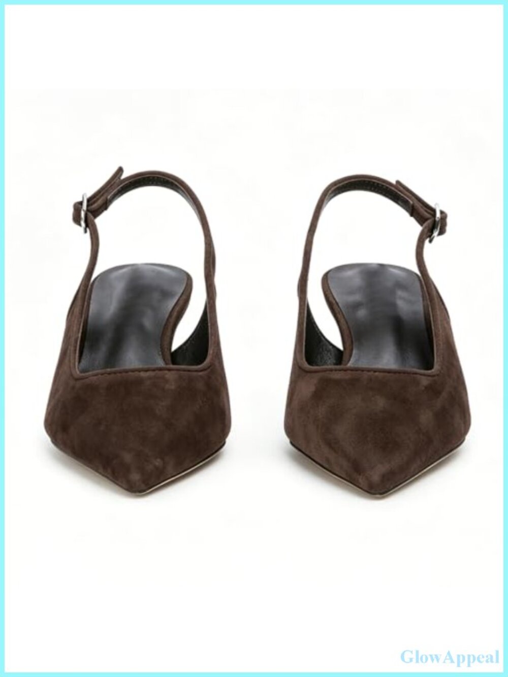 Synthetic Pointed Toe Slingback Kitten Heel Pumps - Picture 5 of 6